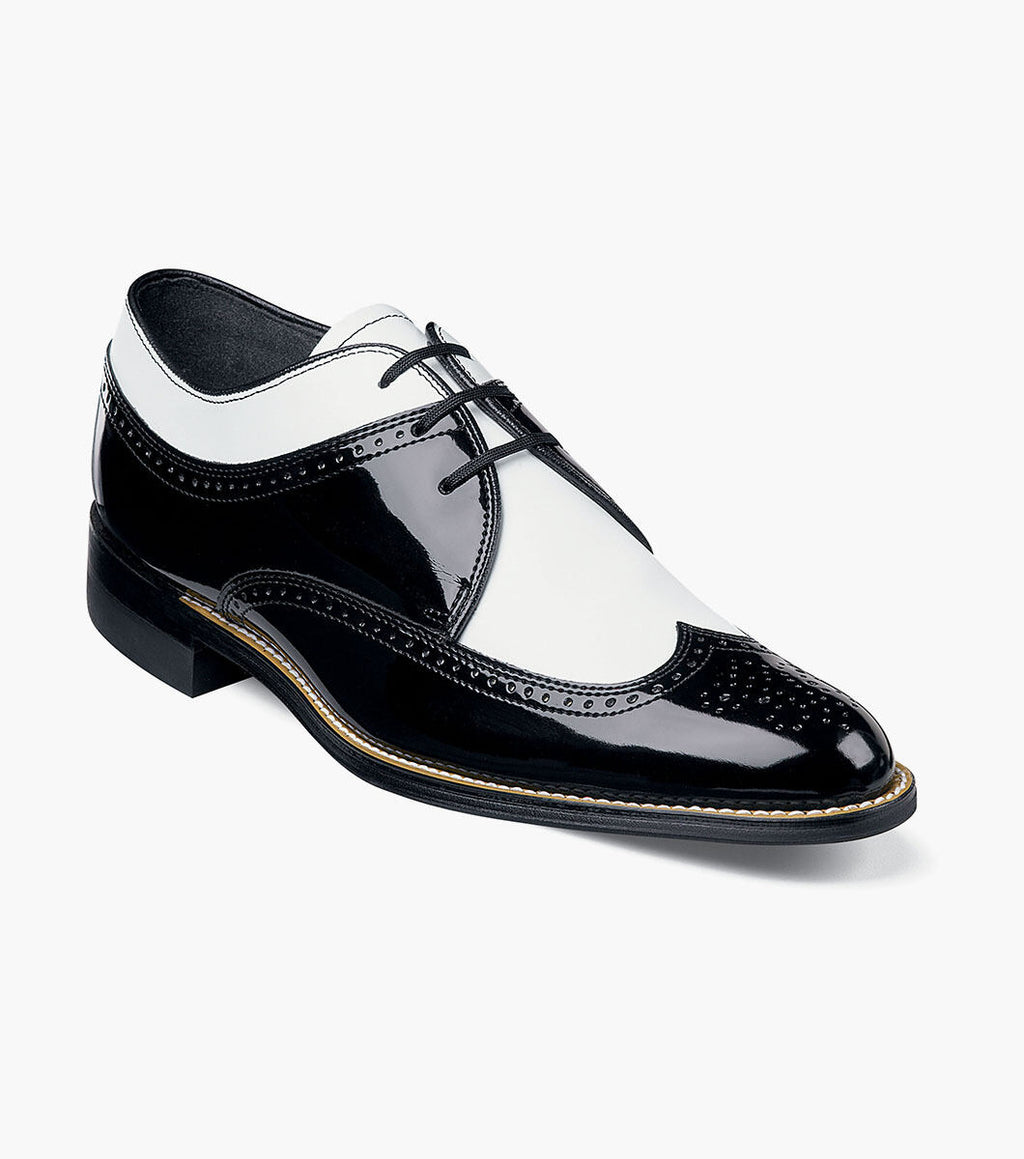 DAYTON II Wingtip Oxford-Black/White | STACY ADAMS