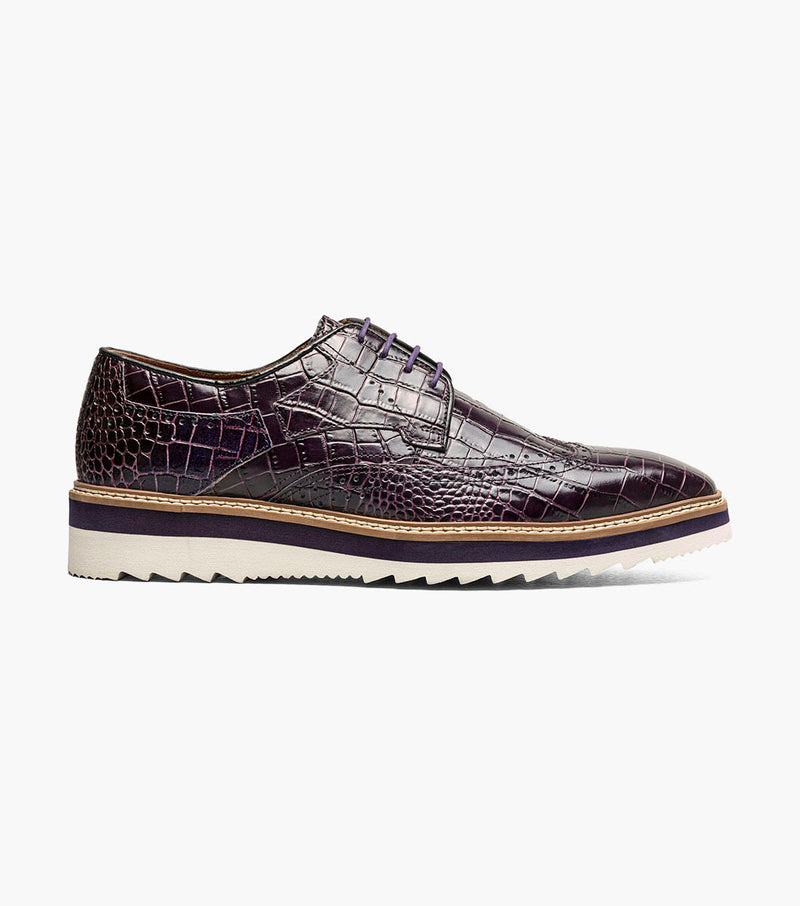 Alario Wingtip Oxford-Purple | Stacy Adams