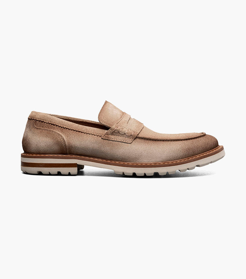 Hopkins Moc Toe Penny Slip On-Sand | Stacy Adams