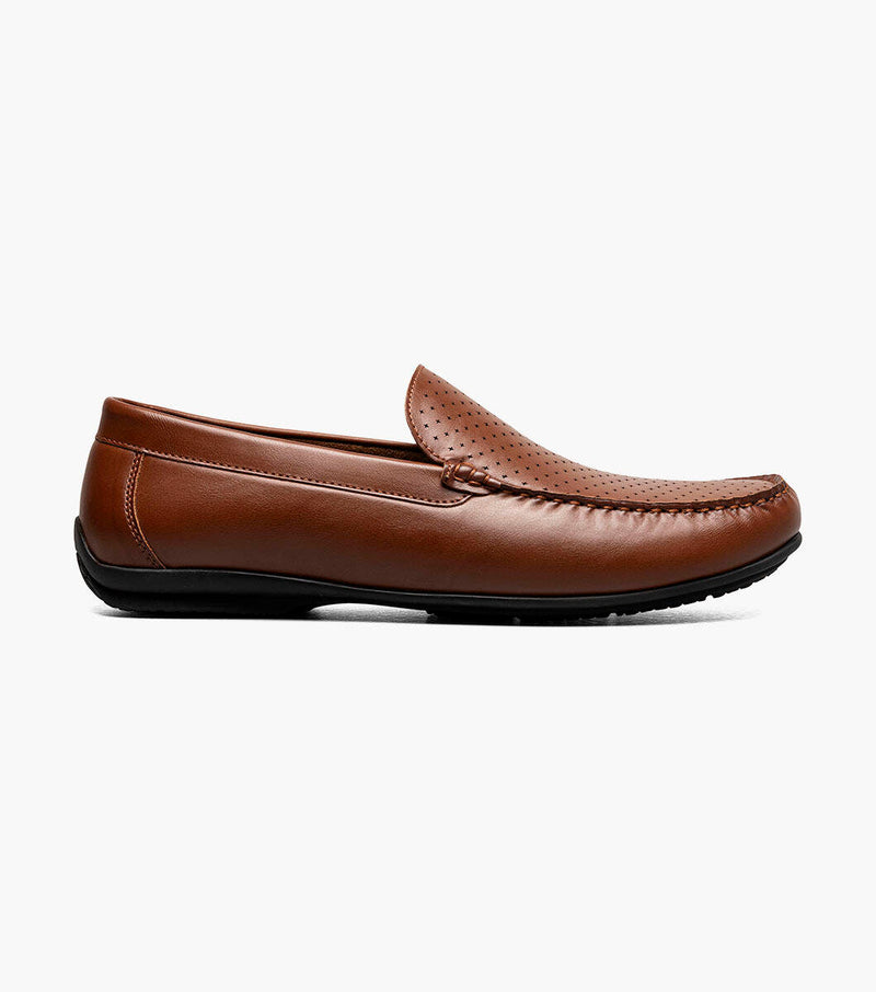 Conroy Moc Toe Perf Slip On-Cognac | Stacy Adams