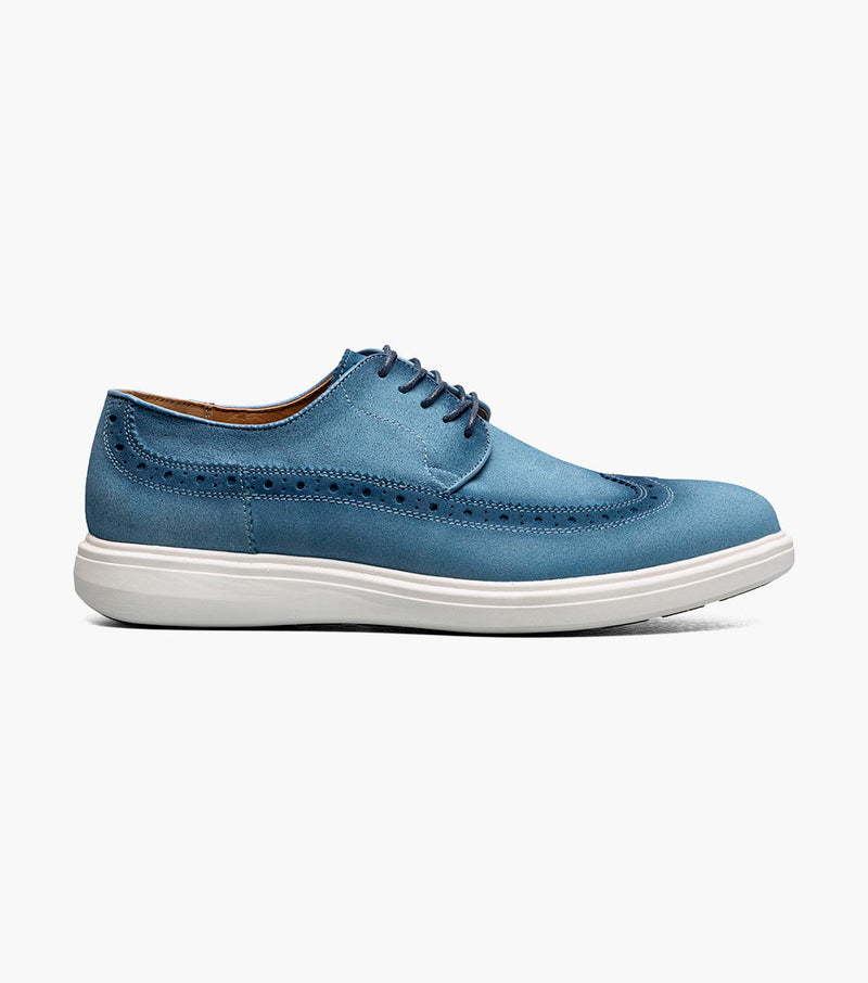 Trudell Wingtip Lace Up-Light Blue | Stacy Adams