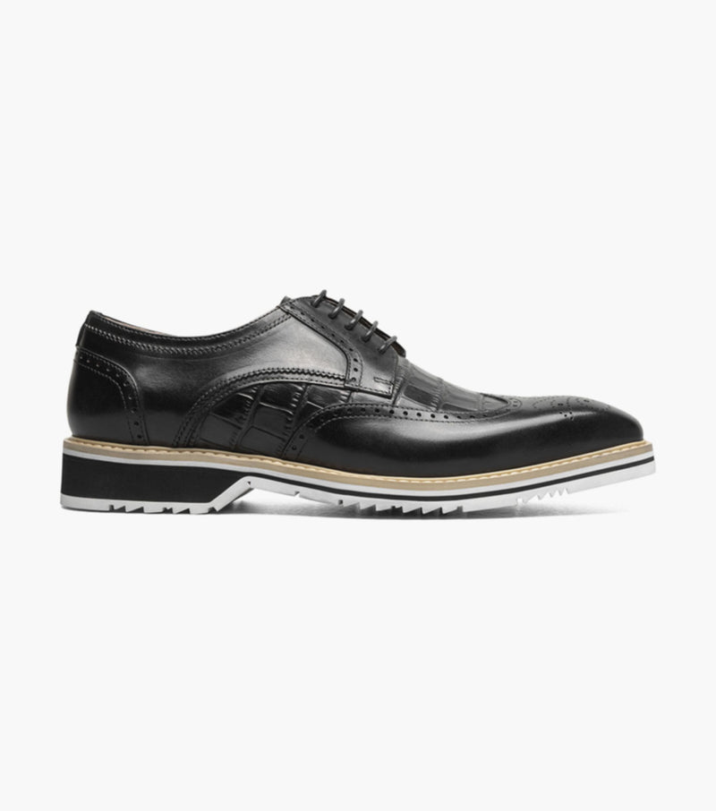 Beaumont Wingtip Oxford-Black | Stacy Adams