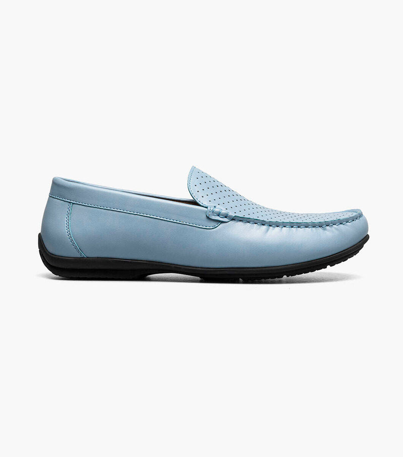 Conroy Moc Toe Perf Slip On-Light Blue | Stacy Adams