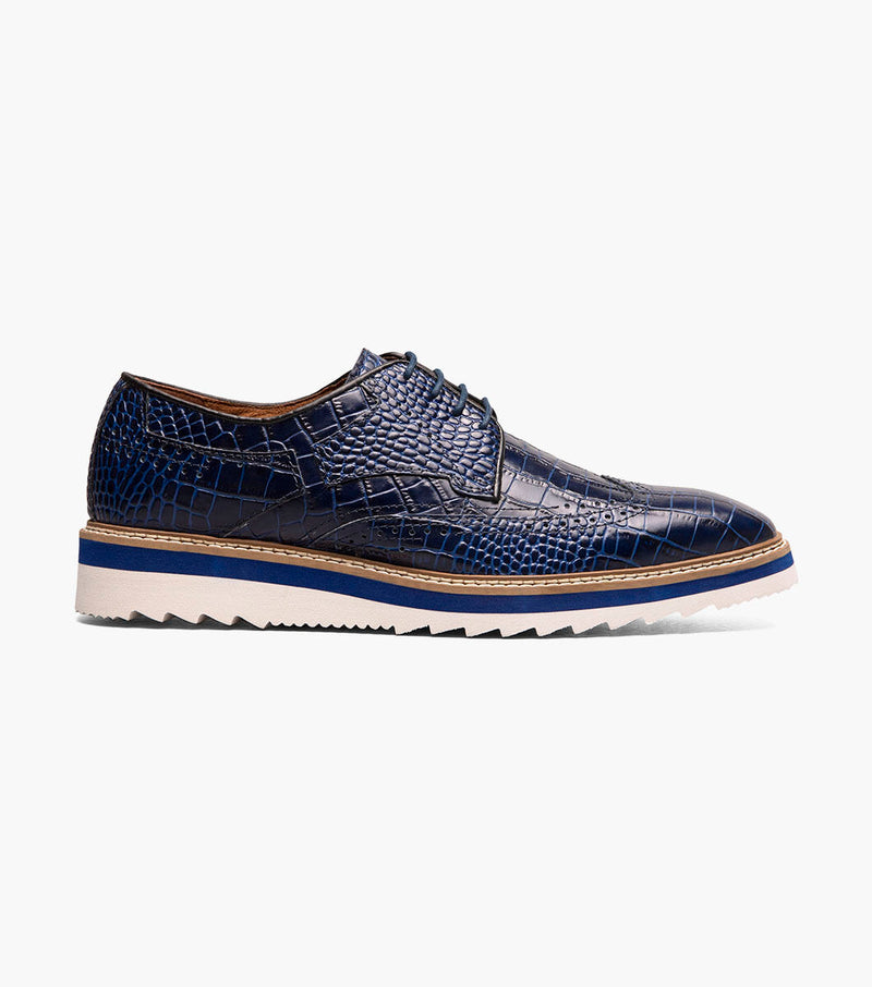 Alario Wingtip Oxford-Blue | Stacy Adams