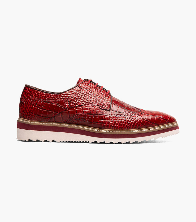 Alario Wingtip Oxford-Red | Stacy Adams