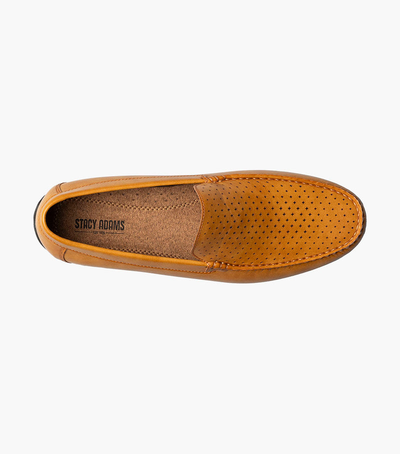 Conroy Moc Toe Perf Slip On-Tan | Stacy Adams