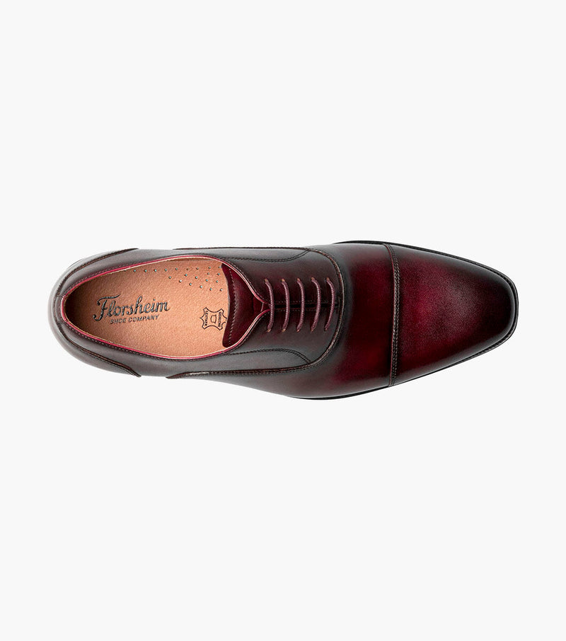 Sorrento Lux Cap Toe Bal Oxford-Burgundy | Florsheim Large Feet Sorrento Lux Cap Toe Bal Oxford-Burgundy | Florsheim Large Feet