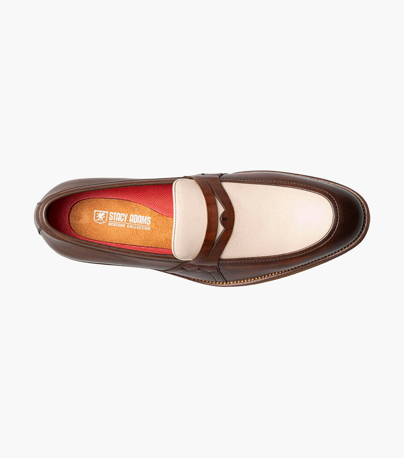 Prichard Moc Toe Penny Slip On-Brown Multi | Stacy Adams