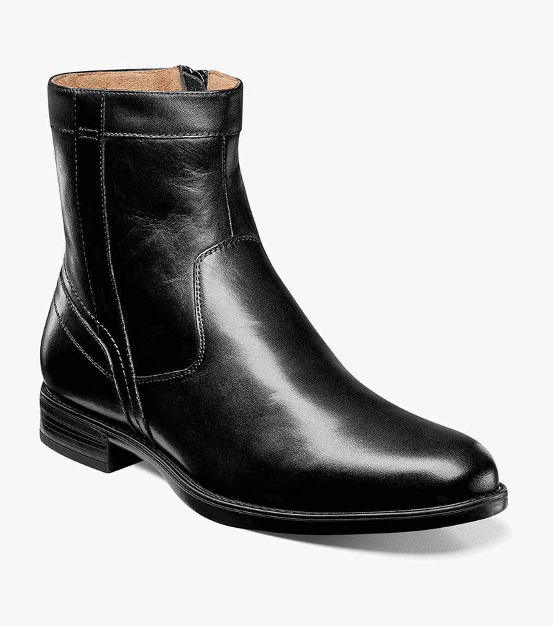 Midtown Plain Toe Zip Boot-Black | Florsheim