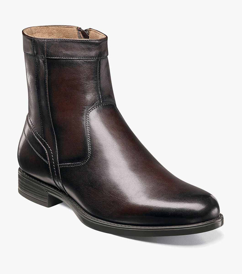 Midtown Plain Toe Zip Boot -Brown | Florsheim