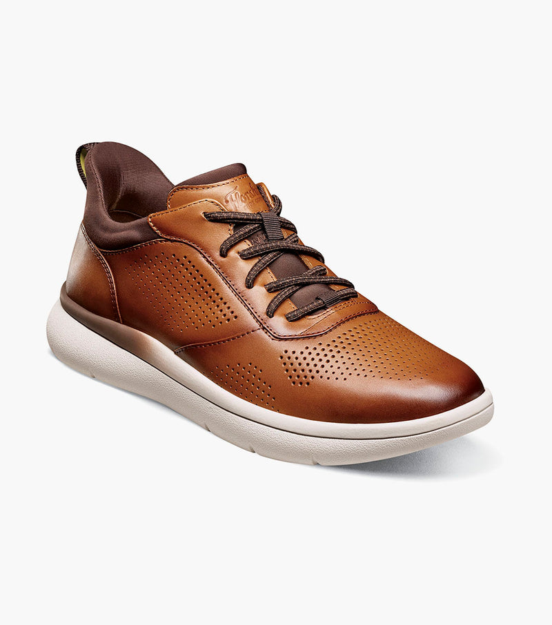 Fleet Perf Toe Elastic Lace Sneaker-Cognac | Florsheim
