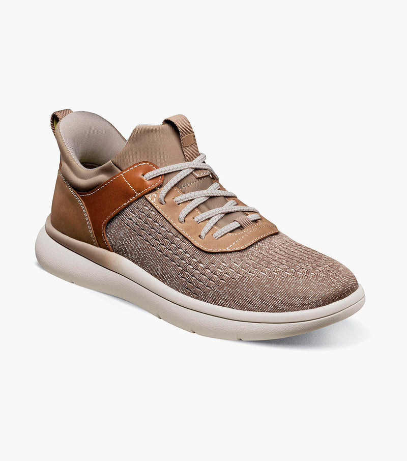Fleet Knit Elastic Lace Sneaker-Taupe | Florsheim
