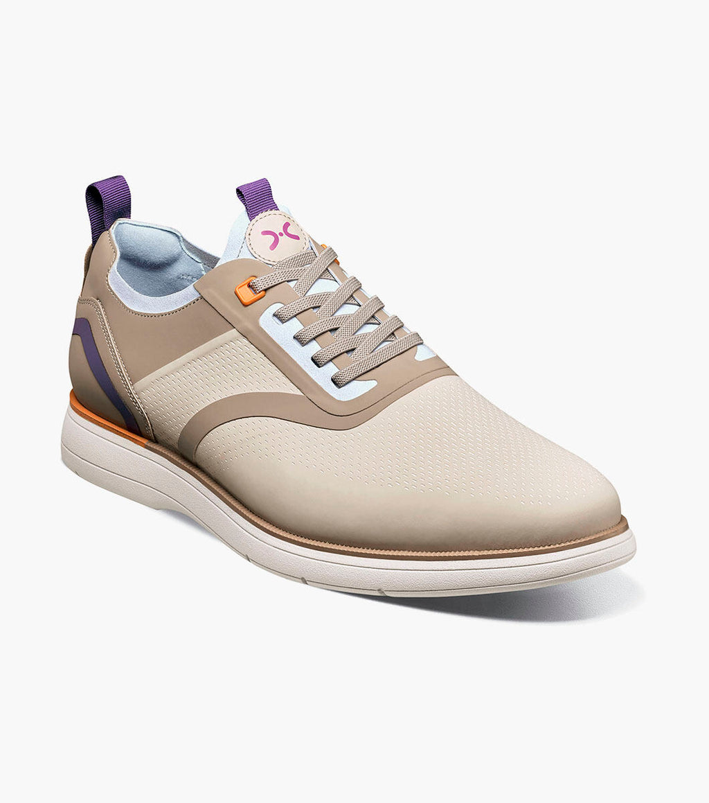 Everidge Plain Toe Elastic Lace Up-Cream Multi | Stacy Adams
