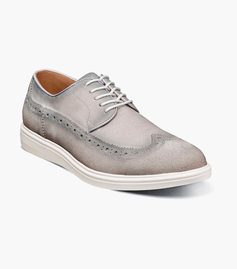 Trudell Wingtip Lace Up-Light Gray | Stacy Adams