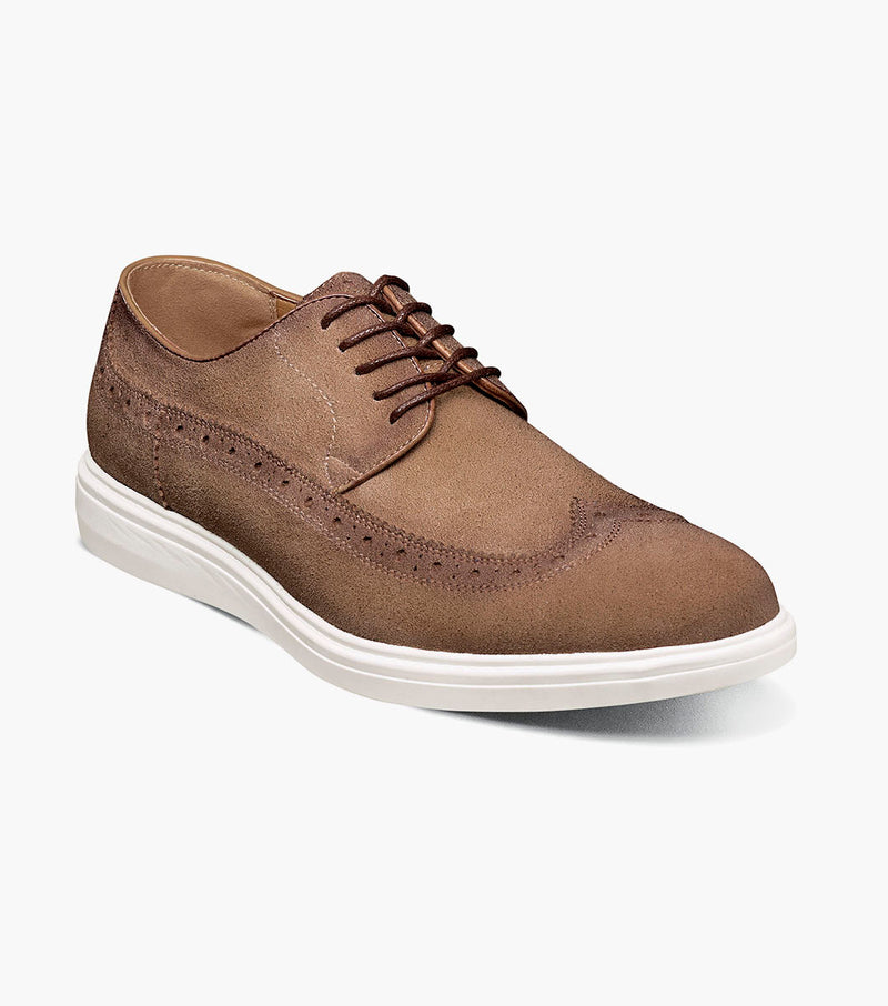 Trudell Wingtip Lace Up-Sand | Stacy Adams