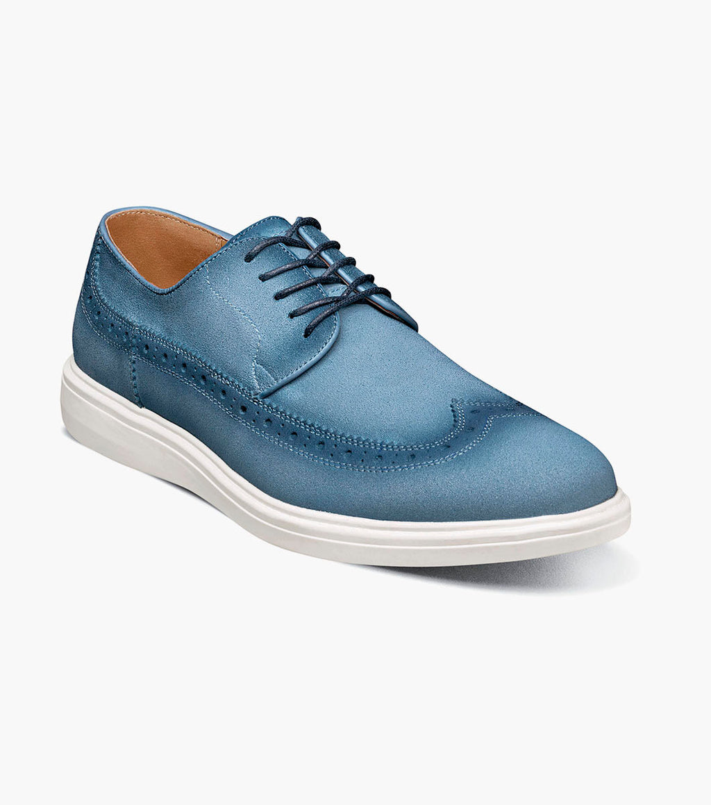 Trudell Wingtip Lace Up-Light Blue | Stacy Adams