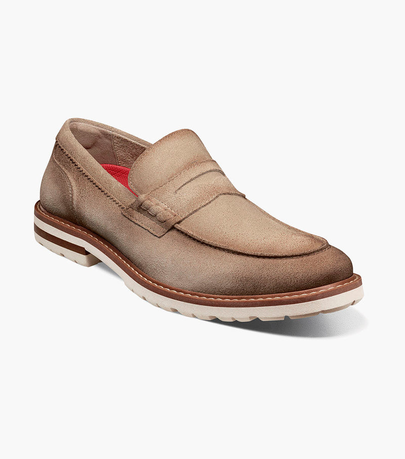 Hopkins Moc Toe Penny Slip On-Sand | Stacy Adams