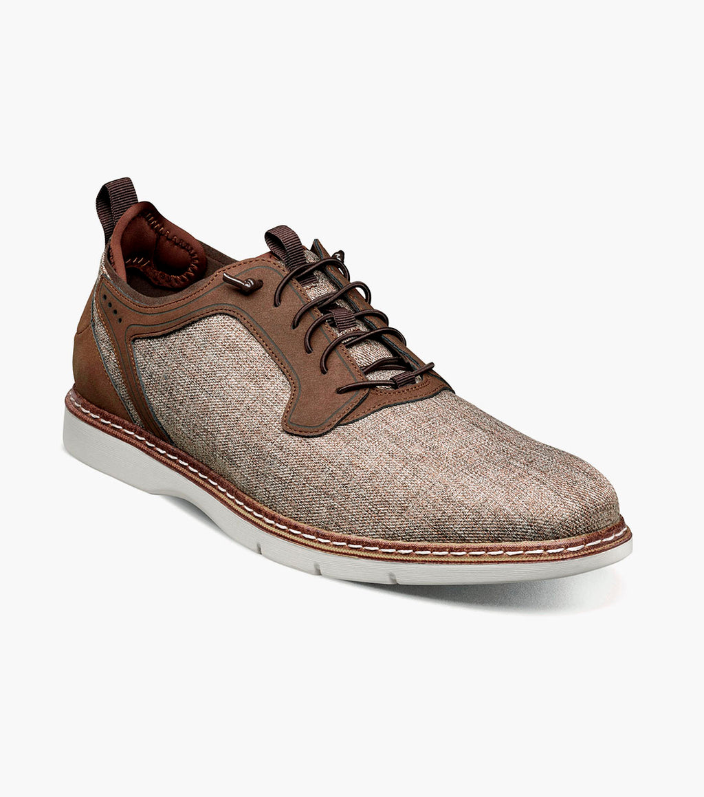 Scanlan Plain Toe Elastic Lace Up-Brown Multi | Stacy Adams