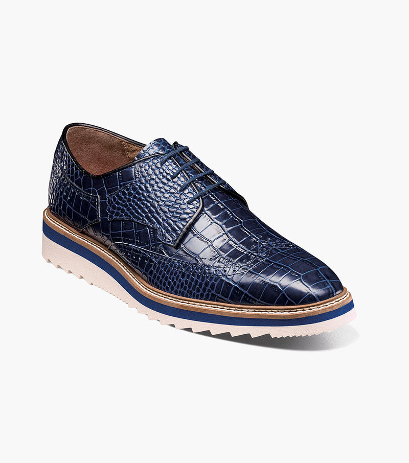 Alario Wingtip Oxford-Blue | Stacy Adams