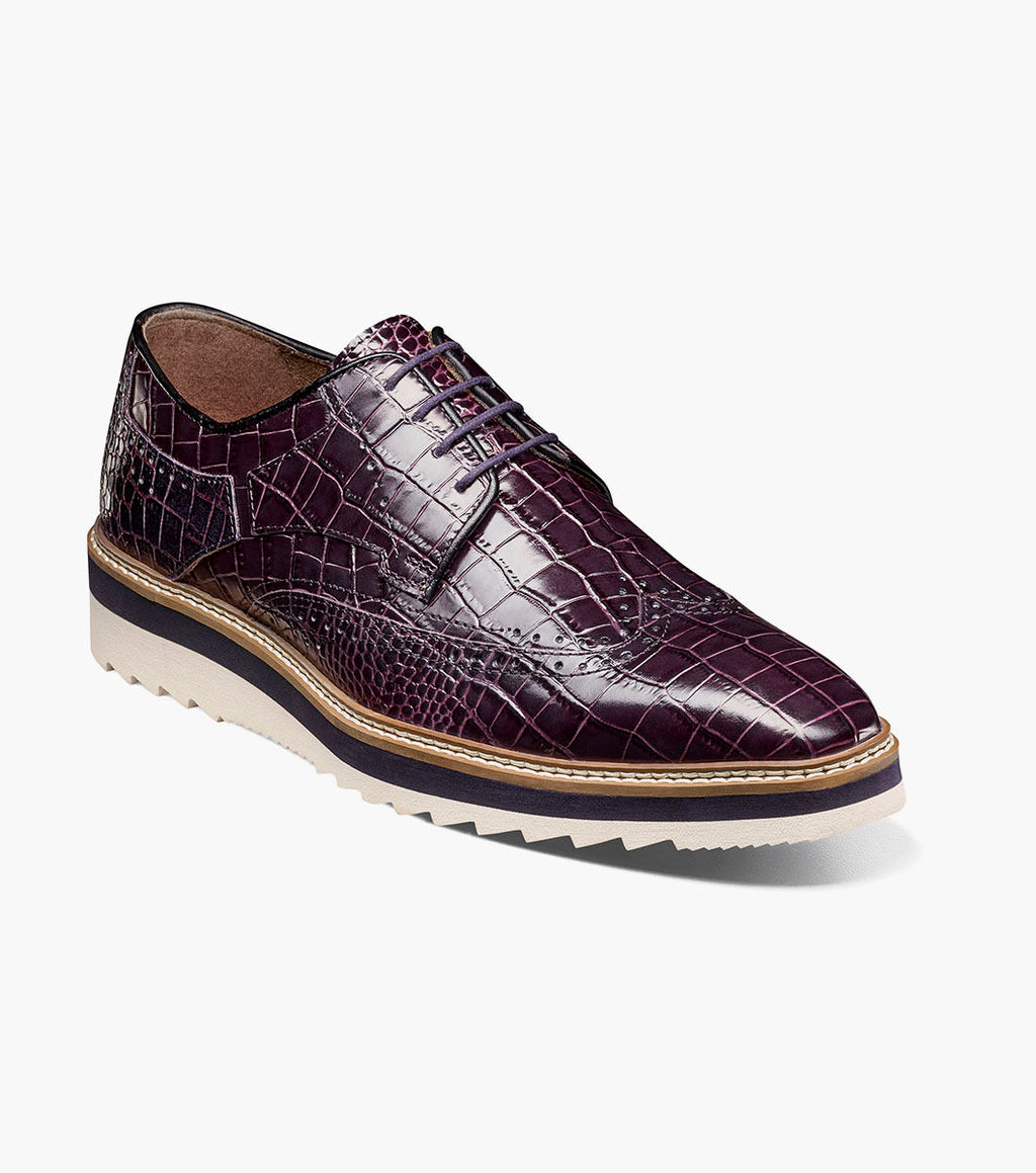 Alario Wingtip Oxford-Purple | Stacy Adams