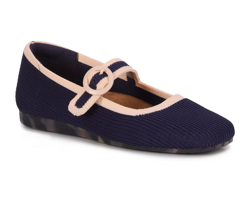 NAOMI-Navy/Cream Knit | Ros Hommerson