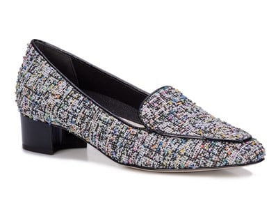 Honey-Multi Boucle Fabric/Black Patent | Ros Hommerson