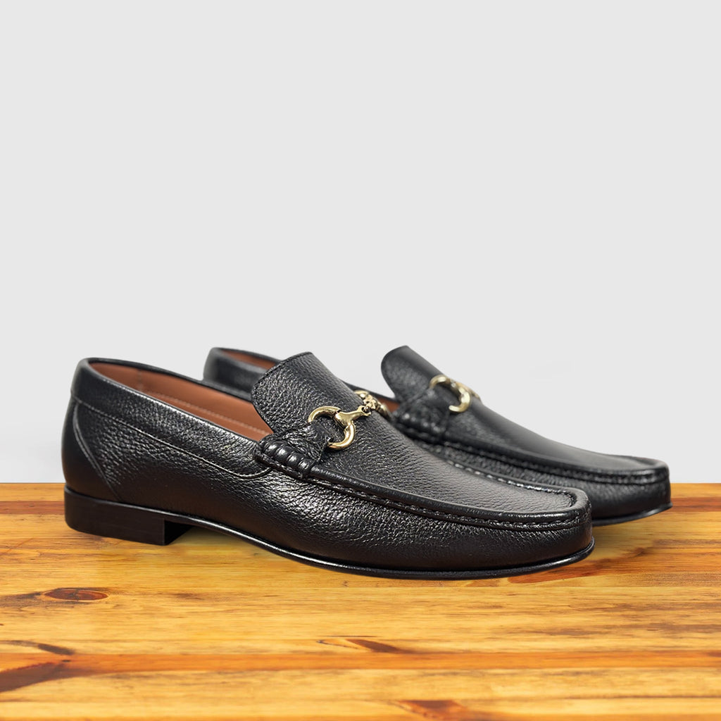 8616-D Calzoleria Toscana Cervo Tumbled Calf Horsebit Loafer | Toscana