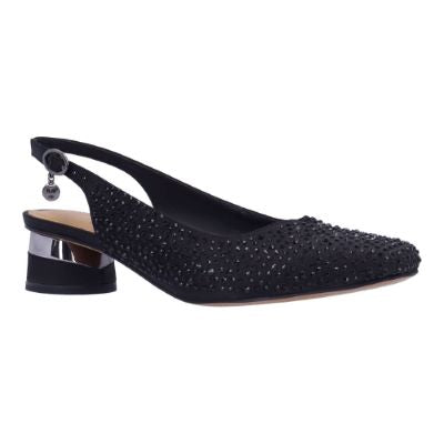 BALINE | J Renee-BLACK SATIN/STONES