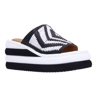 Eviana-BLACK/WHITE KIDSKIN | L'AMOUR DES PIEDS