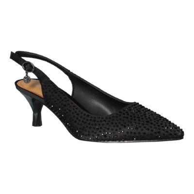 FERRYANNE BLACK SATIN/RHINESTONES | L'AMOUR DES PIEDS