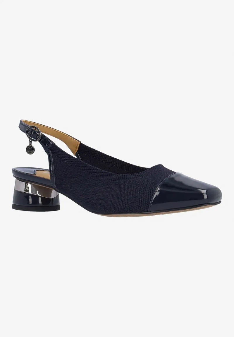 GIVORA-NAVY STRETCH KNIT/PATENT | J Renee