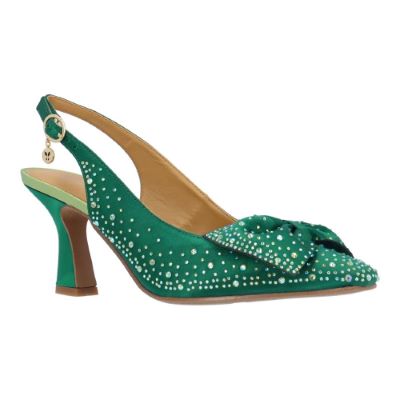 HARLAN-EM. GREEN SATIN/STONES | J Renee