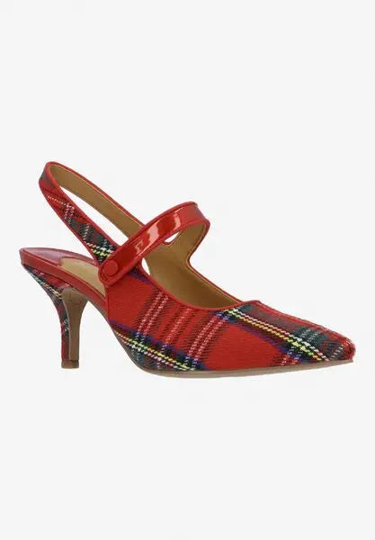 JASIRA-RED MULTI PLAID/PATENT | J Renee