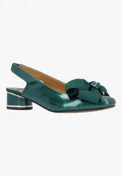 Lazule-EM. GREEN PATENT/GROSGRAIN | J Renee
