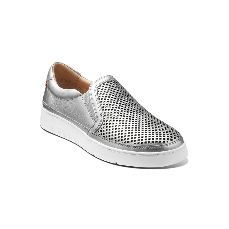 Women's Featherlight Laguna Slip-On-Silver Leather | Samuel Hubbard