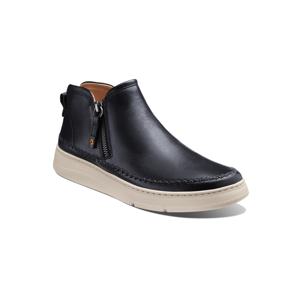 Women's Featherlight Laguna Zip Bootie-Black Leather | Samuel Hubbard