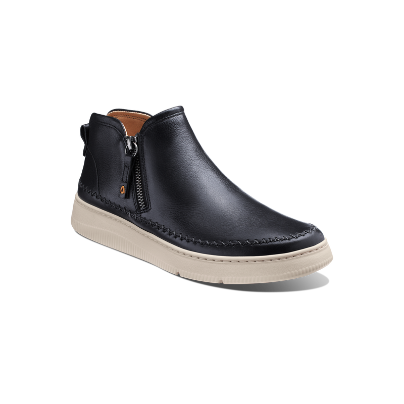 Women's Featherlight Laguna Zip Bootie-Black Leather | Samuel Hubbard
