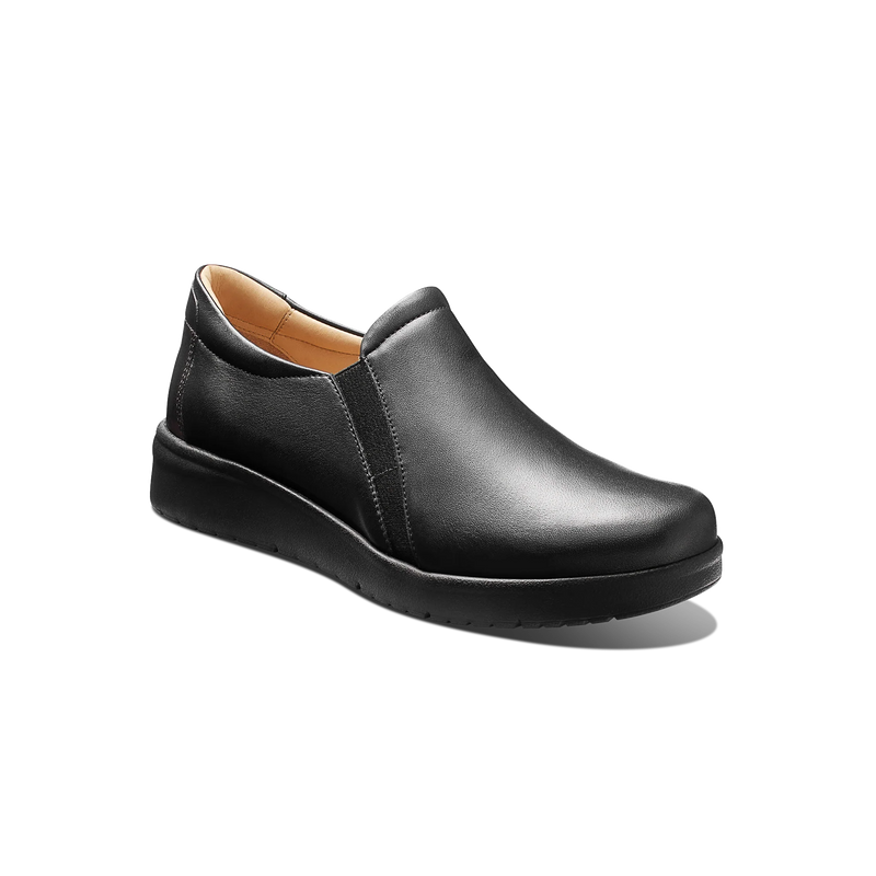 Women's Featherlight Marin Slip-On- Black Leather| Samuel Hubbard