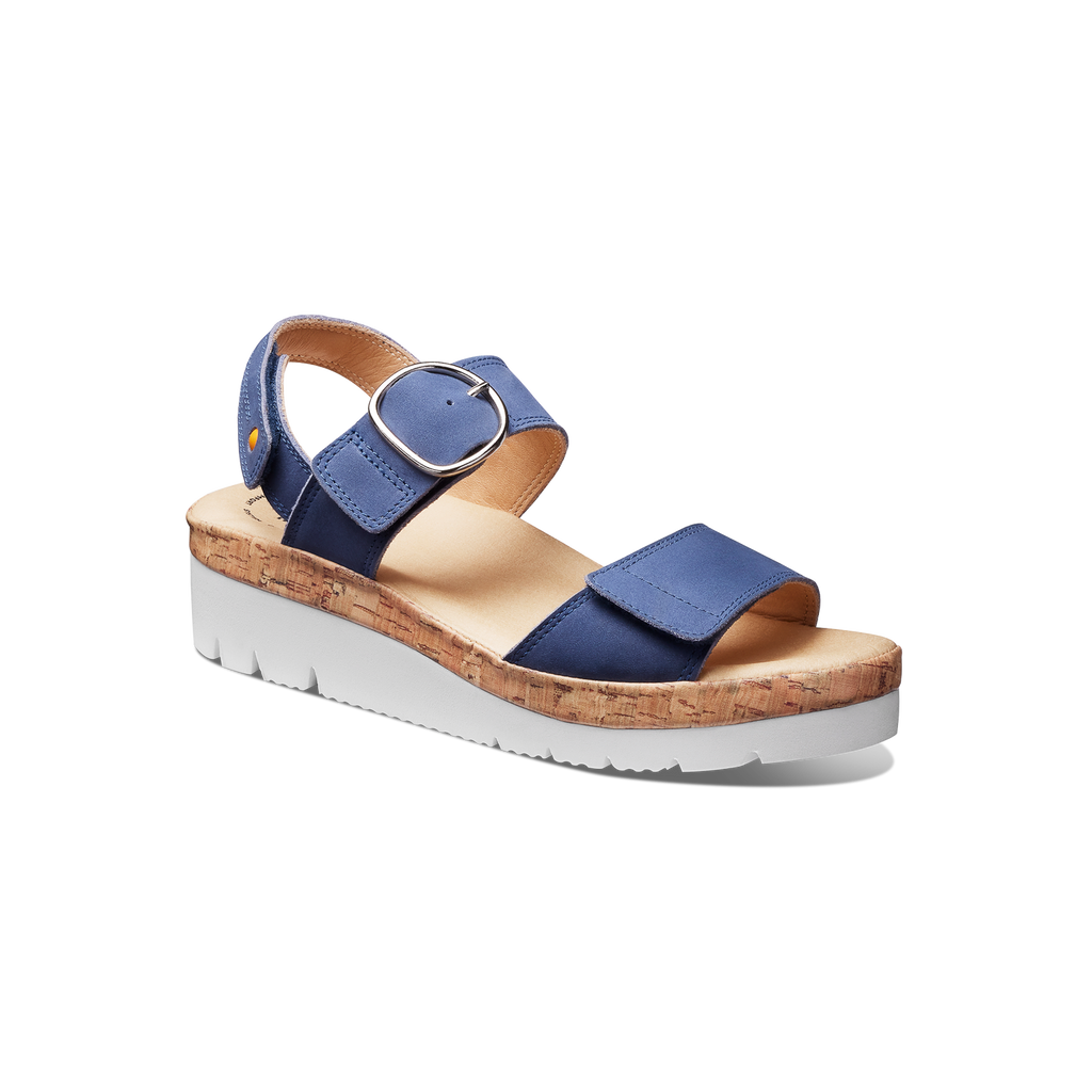 Women's Portola Two Strap Sandal- Blue Nubuck | Samuel Hubbard
