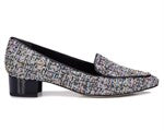 Honey-Multi Boucle Fabric/Black Patent | Ros Hommerson