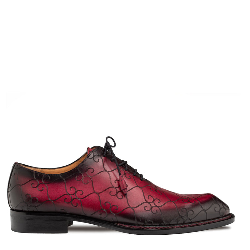 Tribeca Laser Print Oxford-Burgundy | Mezlan