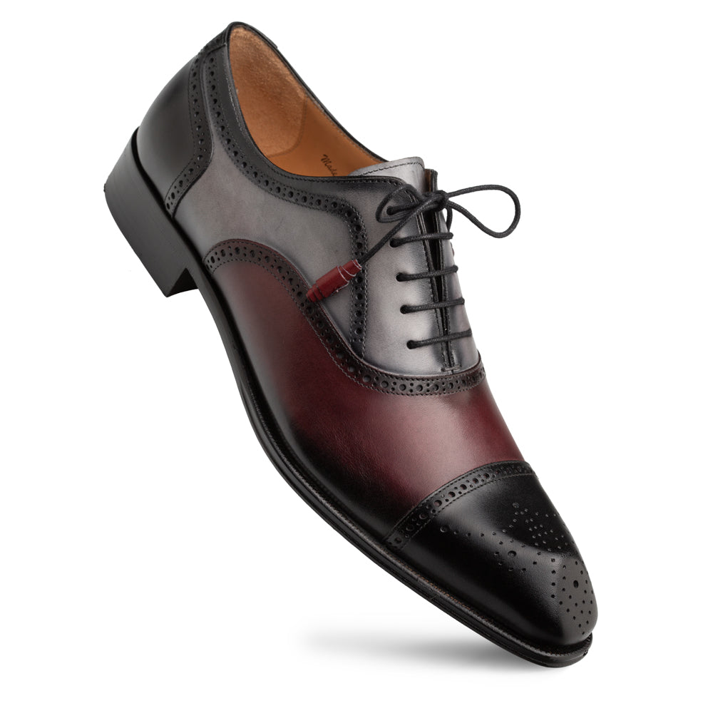 Galante Tri-tone Cap Toe Oxford-Black Multi | Mezlan
