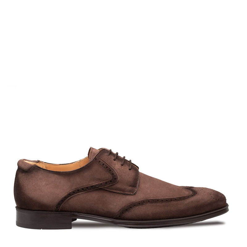 Benante Suede Wing Tip Derby-Brown | Mezlan