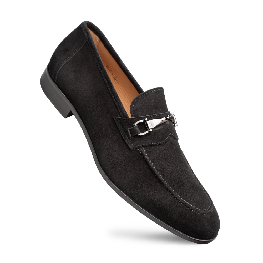 Bracco Suede Ornament Loafer-Black | Mezlan