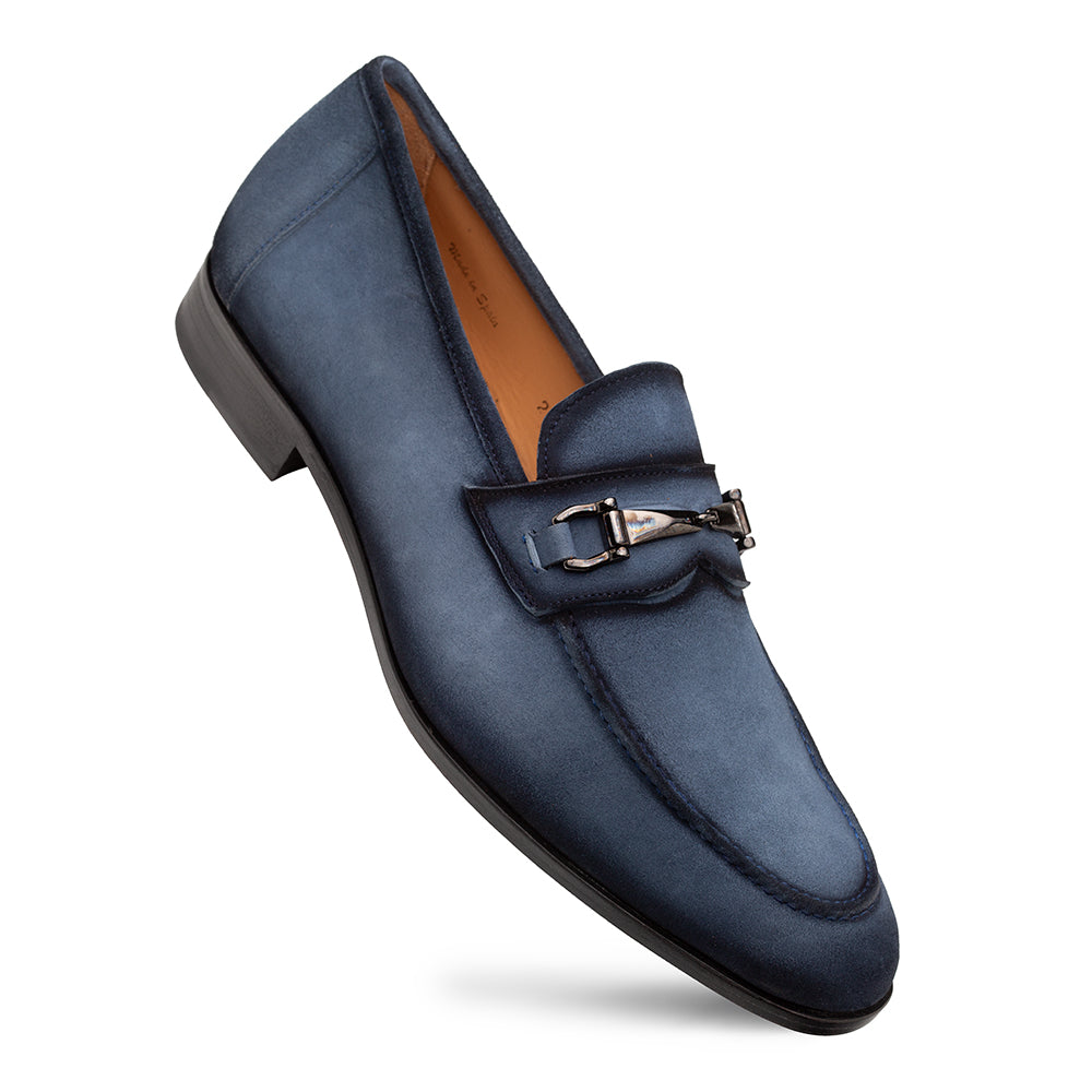 Bracco Suede Ornament Loafer-Blue | Mezlan