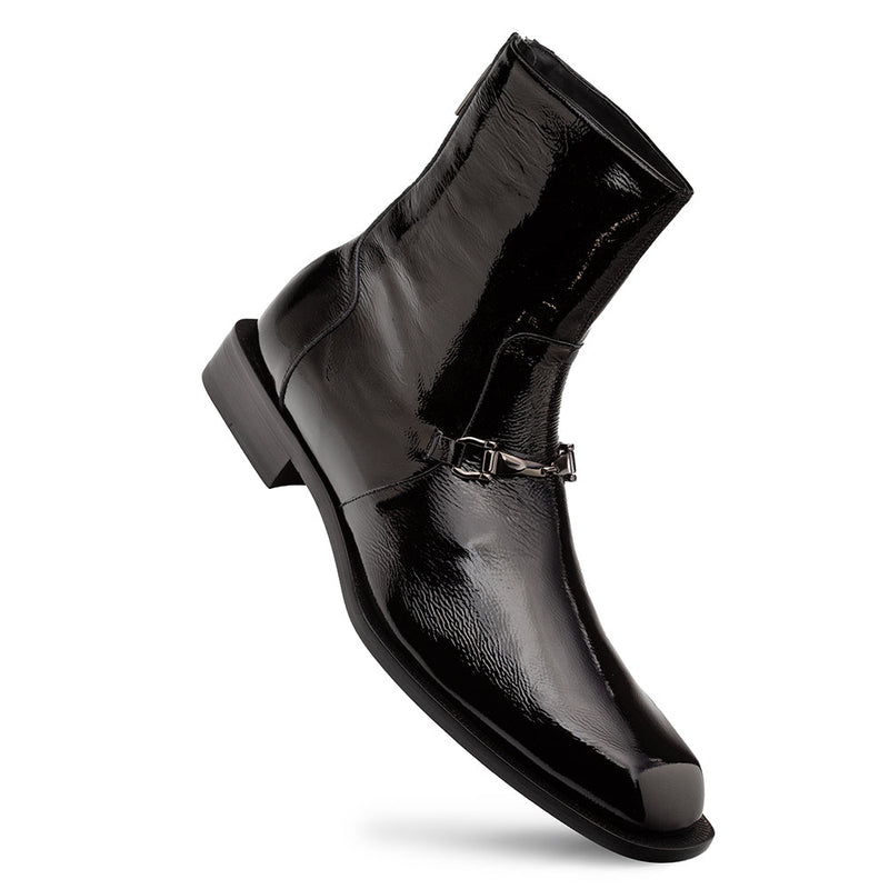 Buscemi Hi-Shine Ornament Boot-Black | Mezlan