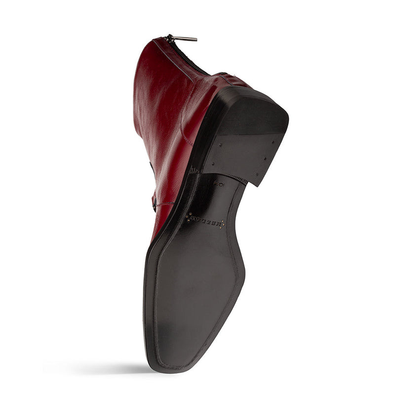 Buscemi Hi-Shine Ornament Boot-Burgundy | Mezlan