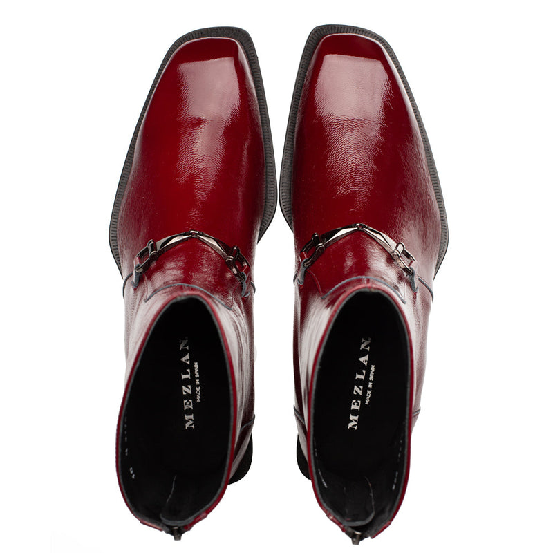 Buscemi Hi-Shine Ornament Boot-Burgundy | Mezlan