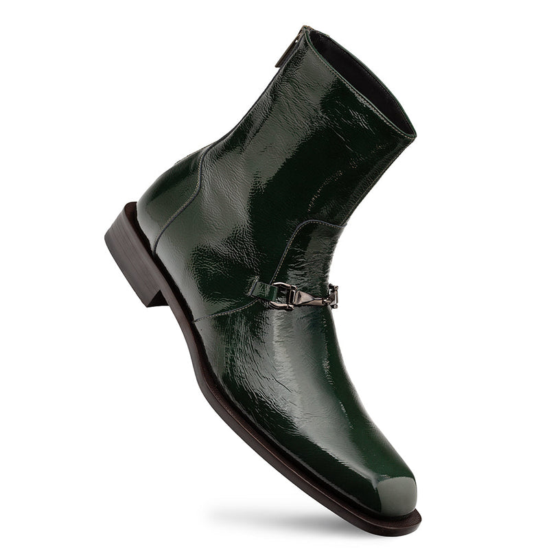 Buscemi Hi-Shine Ornament Boot-Green | Mezlan