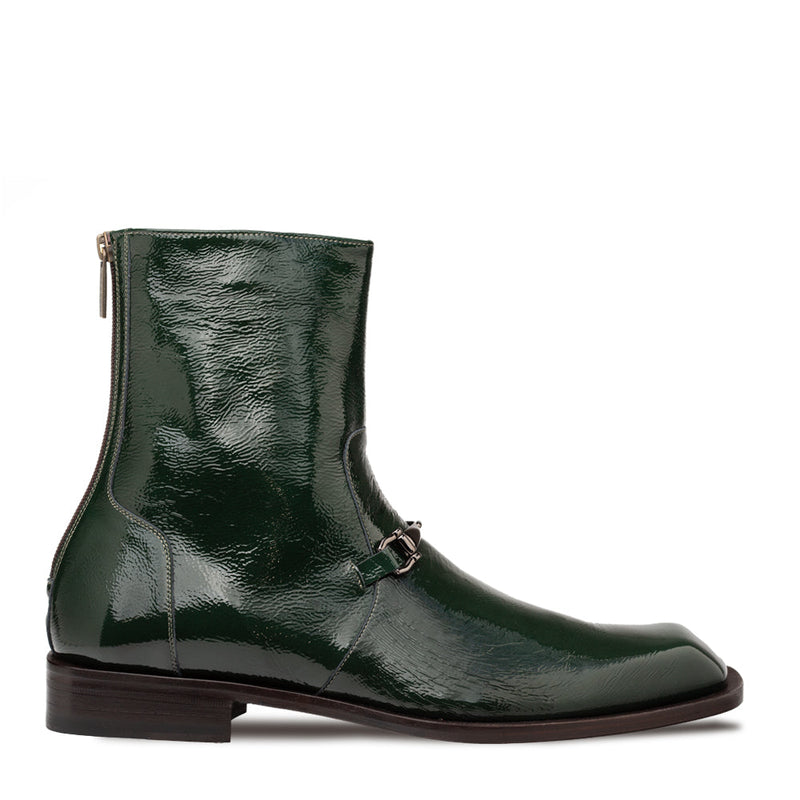 Buscemi Hi-Shine Ornament Boot-Green | Mezlan